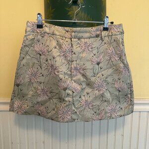 En Saison Floral Jacquard Beige Mini Skirt Skort Size M